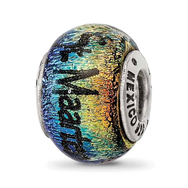 Flash Sale On Stunning Jewelry – Don't Miss Out Orange Dichroic Glass Sterling Silver St Maarten Palm Tree Bead Charm