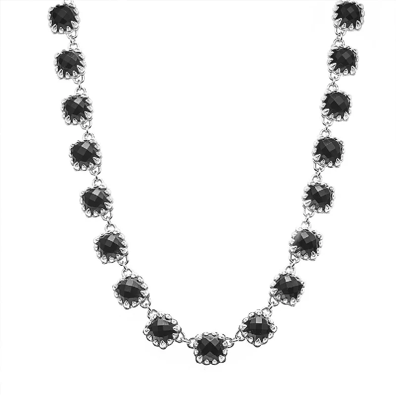 Exclusive Jewelry Offers – Sparkle For Less Stolen Girlfriends Club Love Claw Eternity Necklace - Silver & Onyx