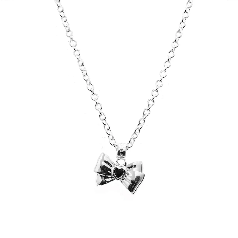 Luxury Meets Affordability – Jewelry Sale Now Live Stolen Girlfriends Club x Walker & Hall Gothic Bow Necklace - Sterling Silver & Onyx