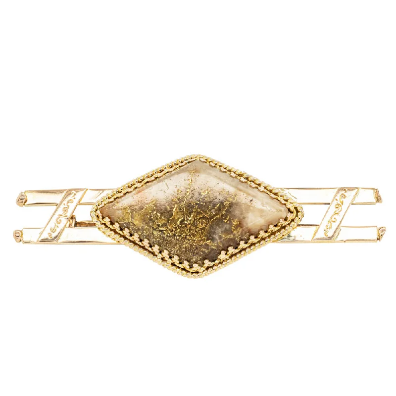 Affordable Glamour – Premium Jewelry For Less Vintage 15ct Yellow Gold Quartz Brooch