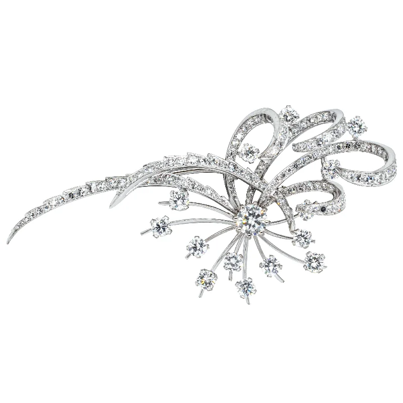 Personalized Jewelry Sale – Unique Gifts At Low Prices Vintage 18ct White Gold 2.85ct Diamond Starburst Brooch