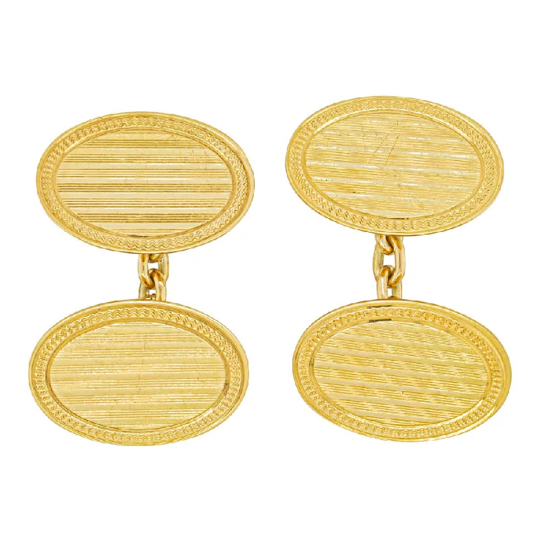 Elegant Necklaces And Bracelets At Limited-Time Offers Vintage 18ct Yellow Gold Oval Linked Cufflinks