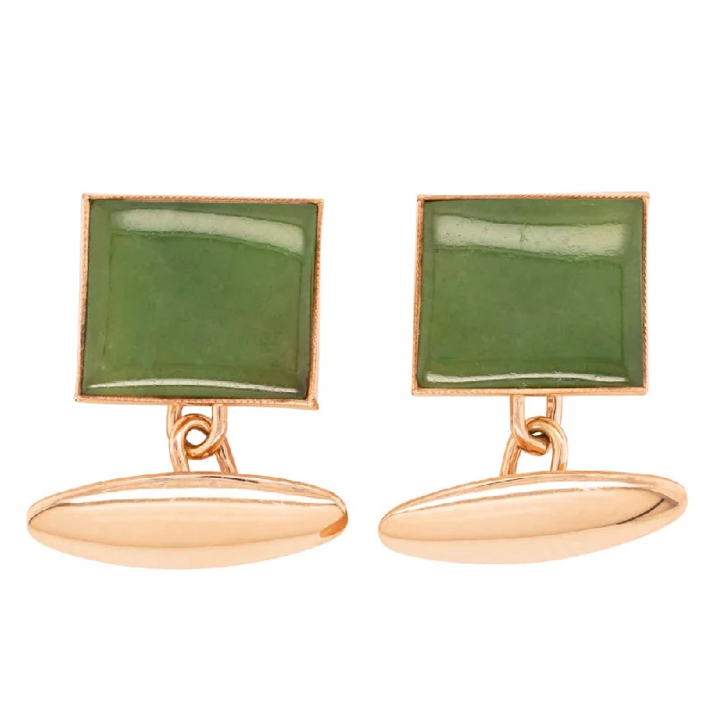 Bold And Beautiful Jewelry Now At Irresistible Prices Vintage 8ct Rose Gold Greenstone Cufflinks