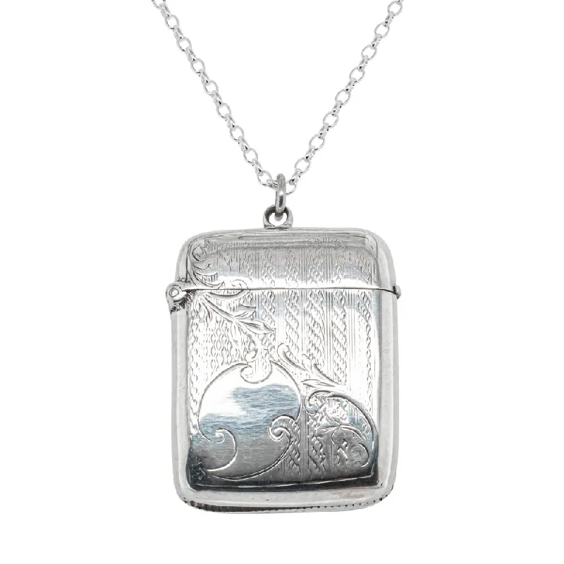 Jewelry Clearance Event – Stock Up Before It's Over Vintage Sterling Silver Vesta Case with Chain