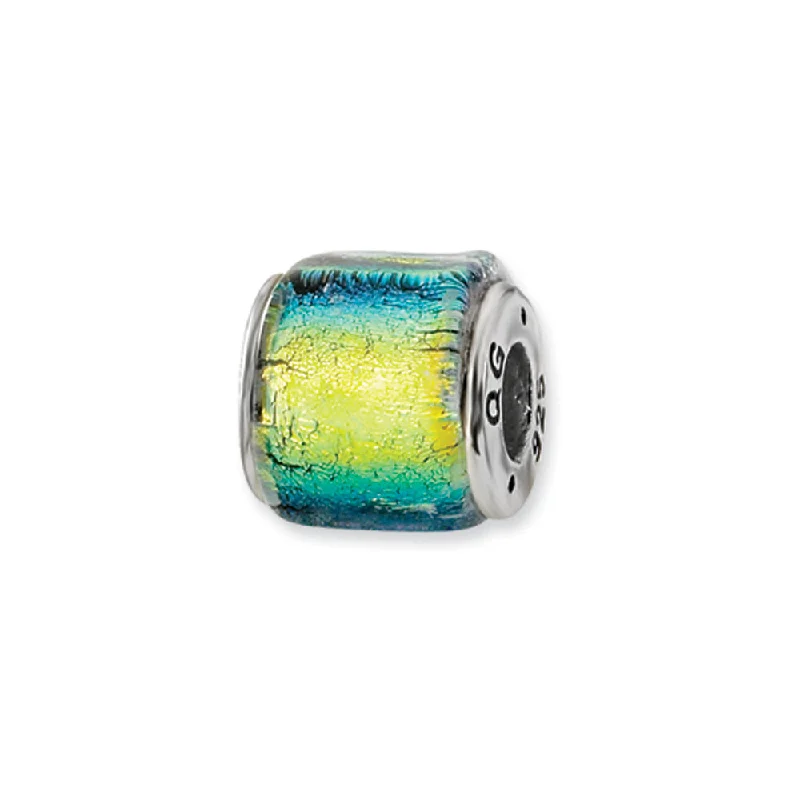 Holiday Jewelry Sale – Perfect Gifts At The Best Prices Yellow Hued Dichroic Glass Sterling Silver Bead Charm